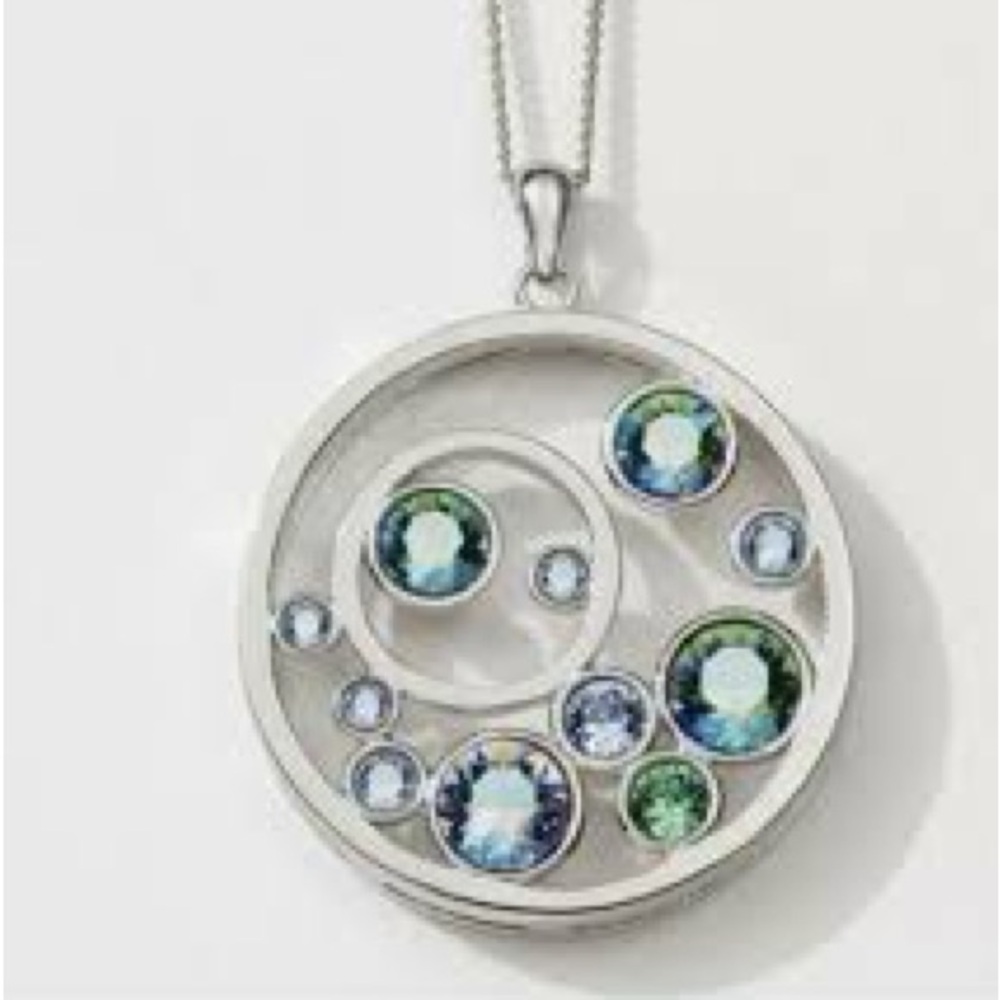 Touchstone Crystal by Swarovski FLOATING BUBBLES necklace only 15-18” fan fave